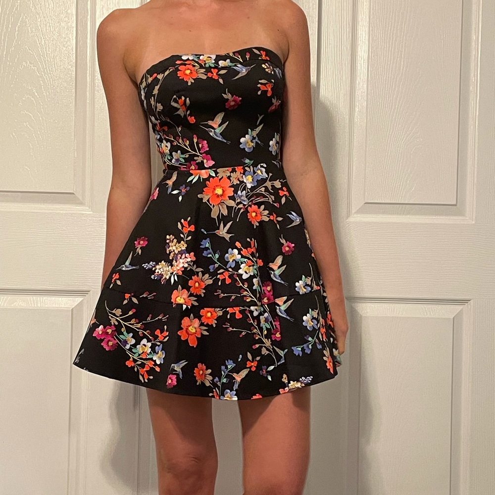 Floral black dress
